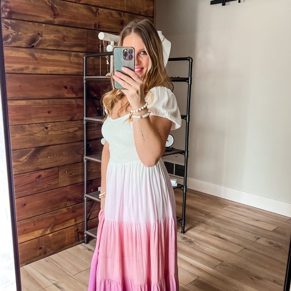 THE CALLIE PINK OMBRE DRESS - Picture 3 of 12